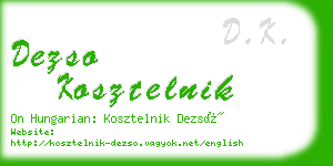 dezso kosztelnik business card